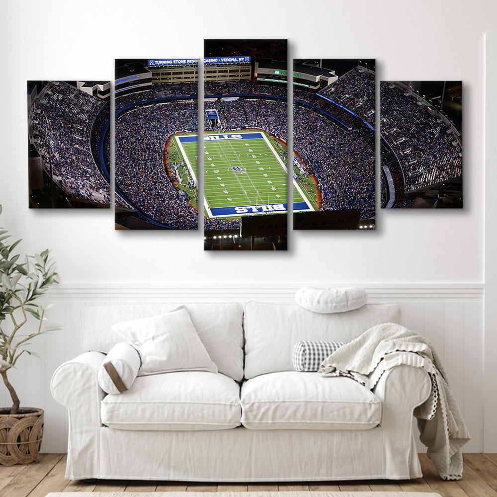Bills Stadium Aerial View, Stadium Canvas, Sport Art, Gift for him, 5 Panel, Large Canvas, Canvas Print Wall Art