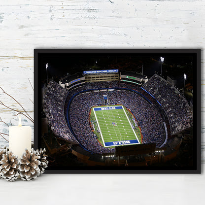 Bills Stadium Aerial View, Stadium Canvas, Sport Art, Framed Canvas Print Wall Art, Floating Frame
