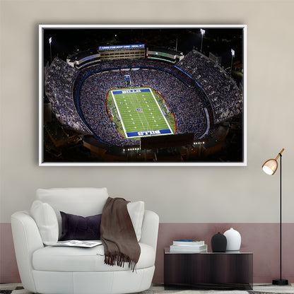 Bills Stadium Aerial View, Stadium Canvas, Sport Art, Framed Canvas Print Wall Art, Floating Frame