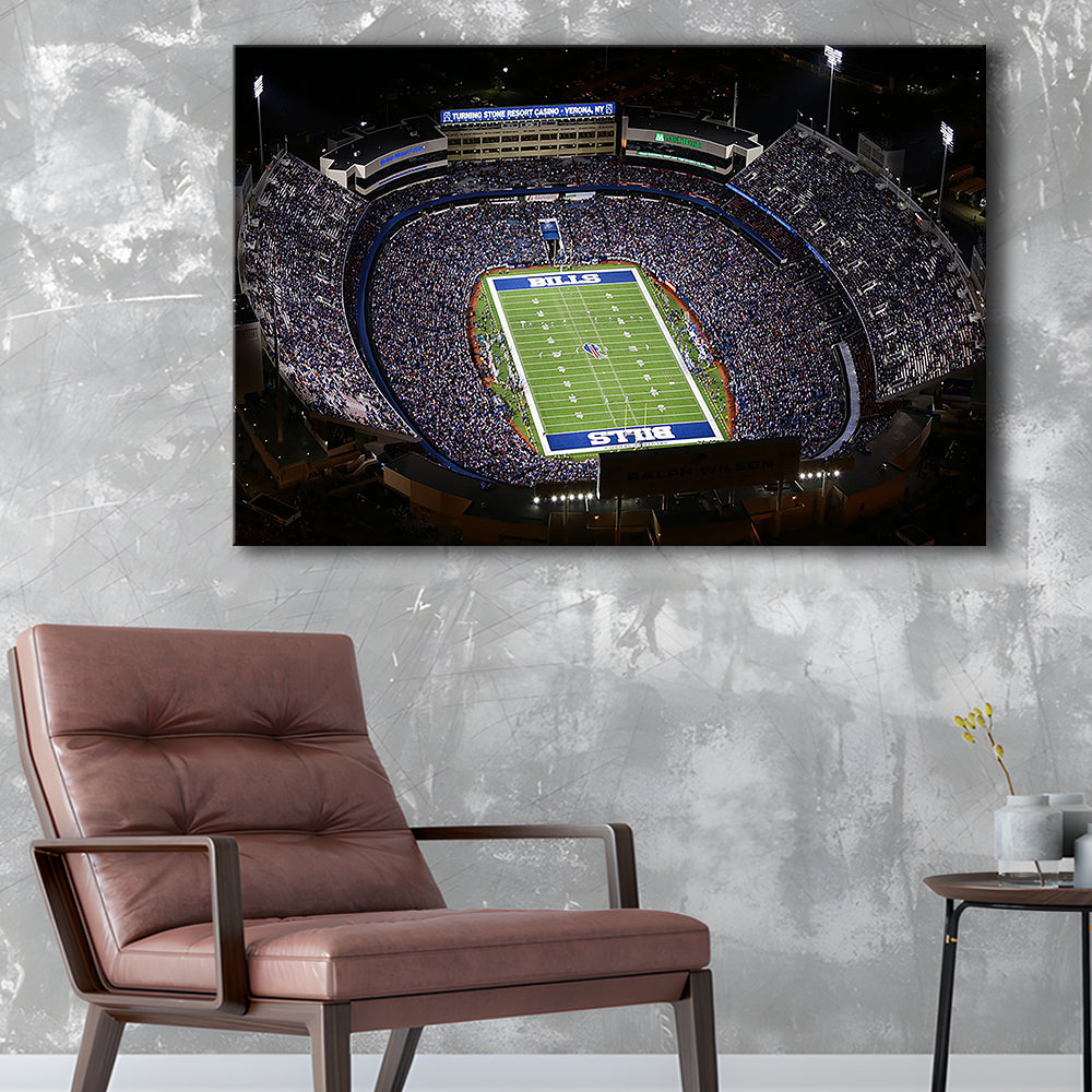 Bills Stadium Aerial View, Stadium Canvas, Sport Art, Gift for him, Man Cave Decor, Art Print, Canvas Print Wall Art
