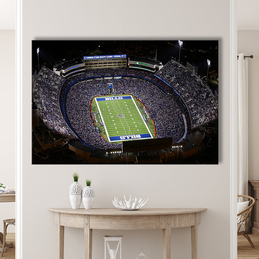 Bills Stadium Aerial View, Stadium Canvas, Sport Art, Gift for him, Man Cave Decor, Art Print, Canvas Print Wall Art