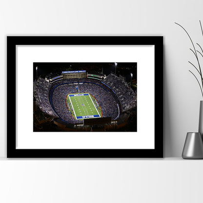 Bills Stadium Aerial View, Stadium Canvas, Sport Art, Gift for him, White Border Framed Art Print Wall Decor