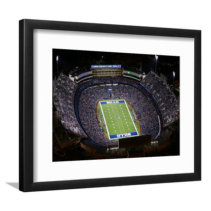 Bills Stadium Aerial View, Stadium Canvas, Sport Art, Gift for him, White Border Framed Art Print Wall Decor