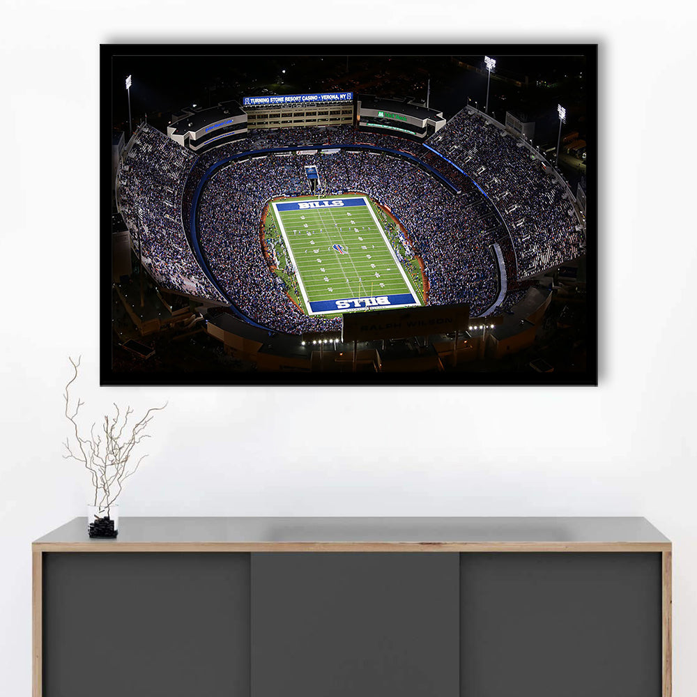 Bills Stadium Aerial View, Stadium Canvas, Sport Art, Gift for him, Framed Art Print Wall Decor, Picture Framed