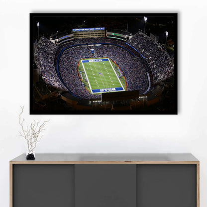 Bills Stadium Aerial View, Stadium Canvas, Sport Art, Gift for him, Framed Art Print Wall Decor, Picture Framed