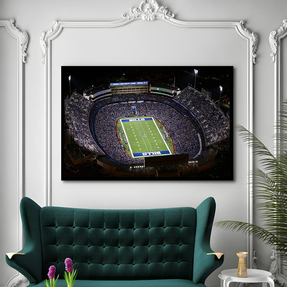 Bills Stadium Aerial View, Stadium Canvas, Sport Art, Gift for him, Framed Art Print Wall Decor, Picture Framed