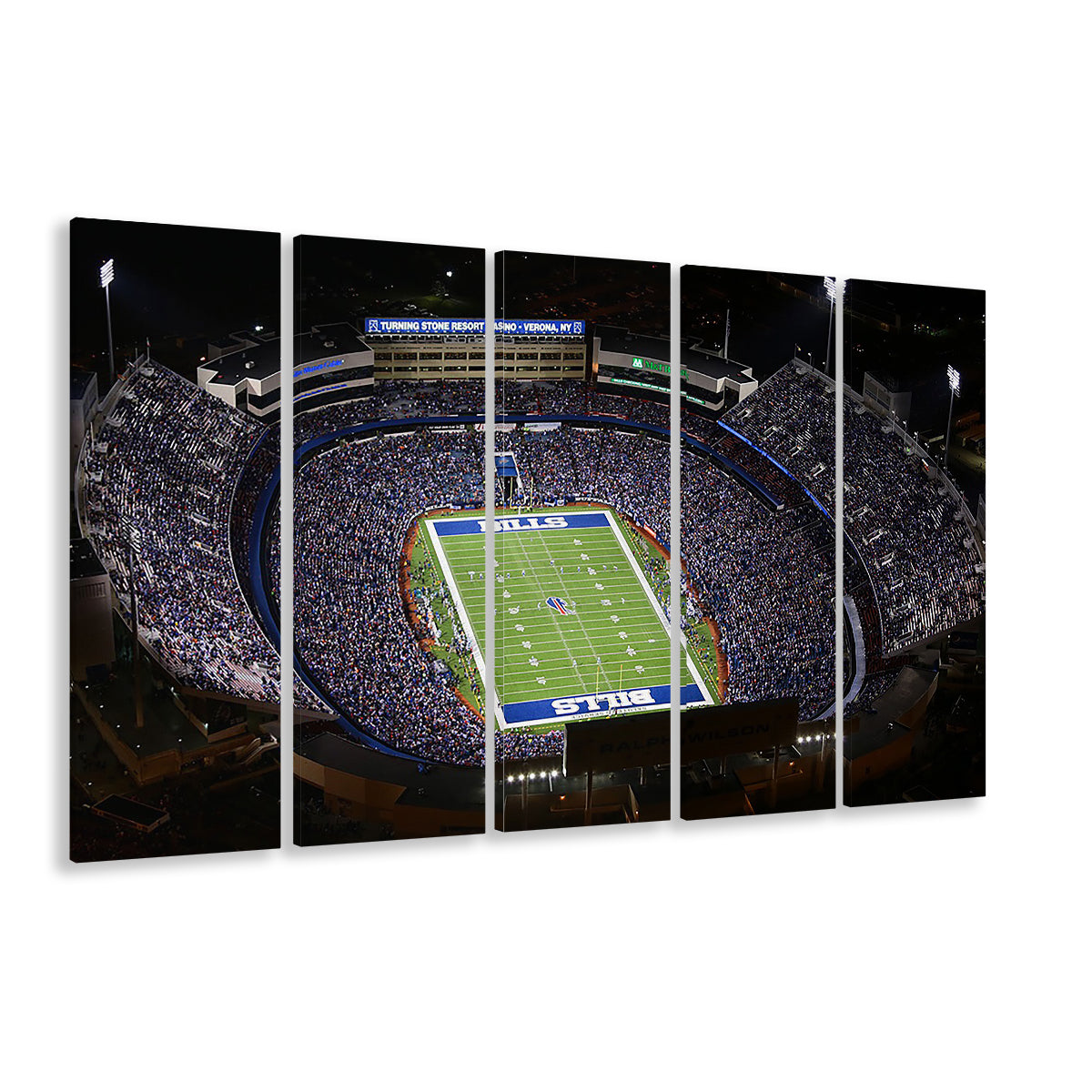 Bills Stadium Aerial View, Stadium Canvas, Sport Art, 5 Panel B, Extra Large Canvas, Canvas Print Wall Art