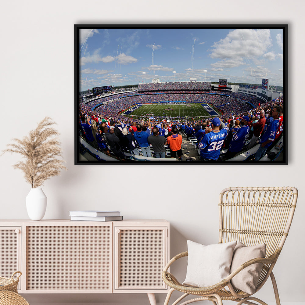 Bills Stadium, Stadium Canvas, Sport Art, Fan Gifts, Framed Canvas Print Wall Art, Floating Frame