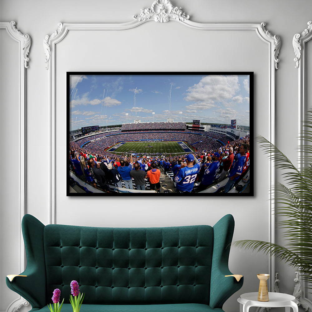 Bills Stadium, Stadium Canvas, Sport Art, Fan Gifts, Framed Art Print Wall Decor, Picture Framed