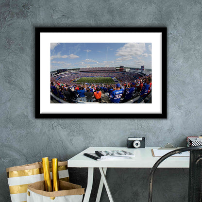Bills Stadium, Stadium Canvas, Sport Art, Fan Gifts, White Border Framed Art Print Wall Decor