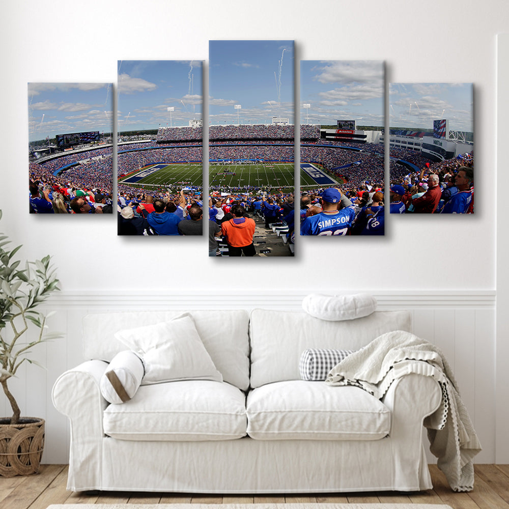 Bills Stadium, Stadium Canvas, Sport Art, Fan Gifts, 5 Panel, Large Canvas, Canvas Print Wall Art