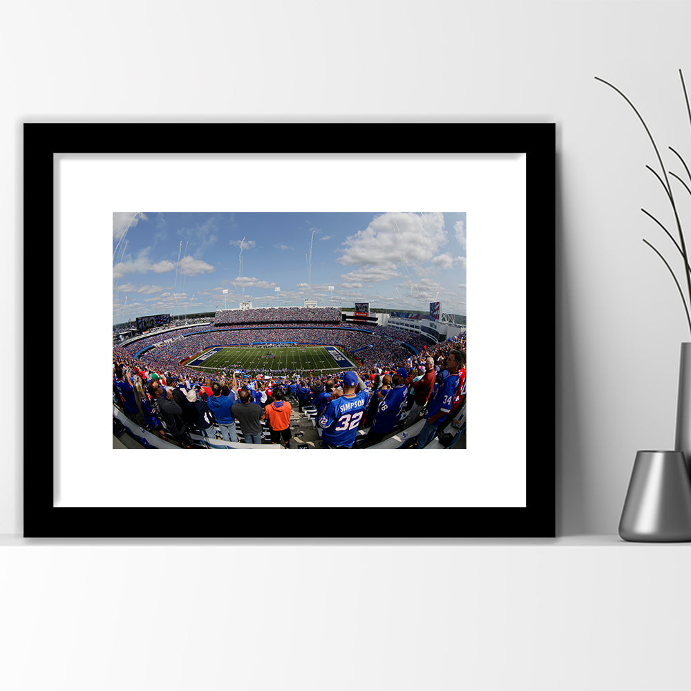 Bills Stadium, Stadium Canvas, Sport Art, Fan Gifts, White Border Framed Art Print Wall Decor