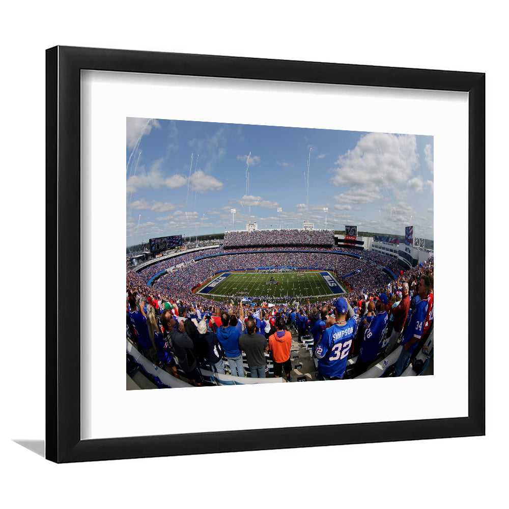 Bills Stadium, Stadium Canvas, Sport Art, Fan Gifts, White Border Framed Art Print Wall Decor