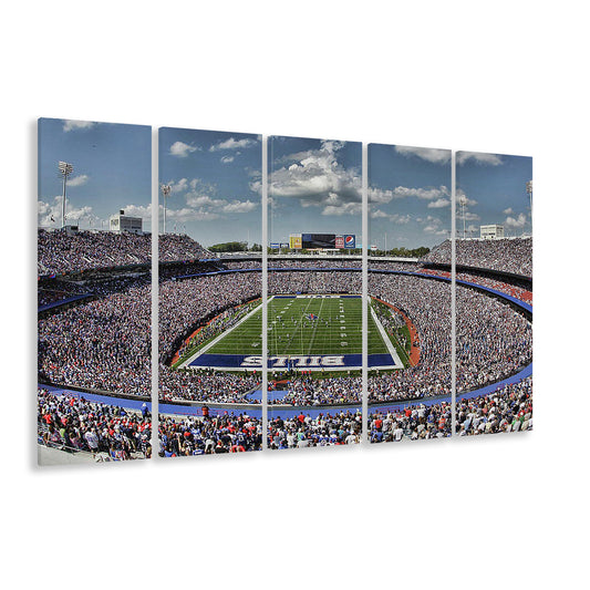 Bills Stadium, Stadium Canvas, Sport Art, 5 Panel B, Extra Large Canvas, Canvas Print Wall Art