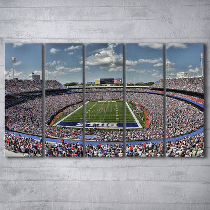 Bills Stadium, Stadium Canvas, Sport Art, 5 Panel B, Extra Large Canvas, Canvas Print Wall Art