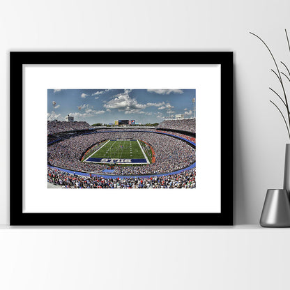 Bills Stadium, Stadium Canvas, Sport Art, Gift for him, White Border Framed Art Print Wall Decor