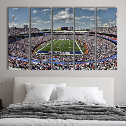 Bills Stadium, Stadium Canvas, Sport Art, 5 Panel B, Extra Large Canvas, Canvas Print Wall Art