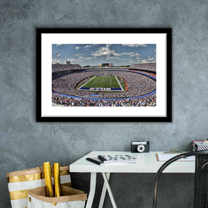 Bills Stadium, Stadium Canvas, Sport Art, Gift for him, White Border Framed Art Print Wall Decor