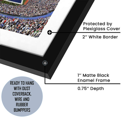 Bills Stadium, Stadium Canvas, Sport Art, Gift for him, White Border Framed Art Print Wall Decor