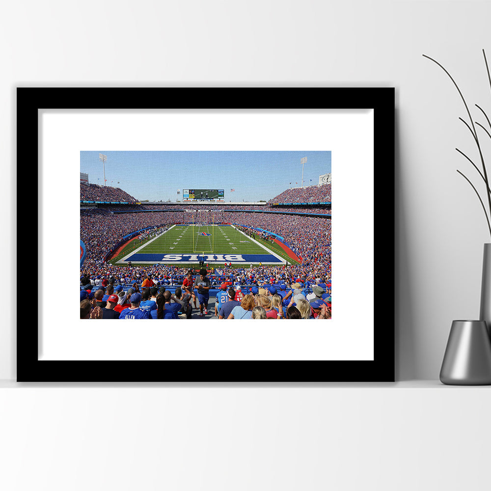 Bills Stadium in New York, Stadium Canvas, Sport Art, Gift for him, White Border Framed Art Print Wall Decor