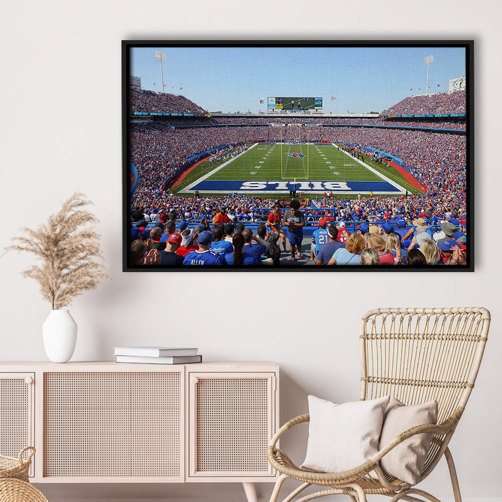 Bills Stadium in New York, Stadium Canvas, Sport Art, Framed Canvas Print Wall Art, Floating Frame