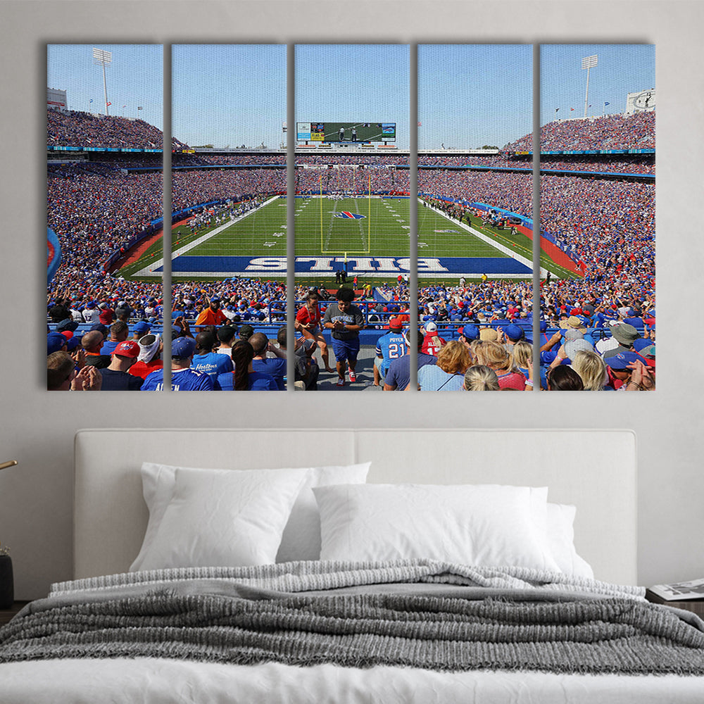 Bills Stadium in New York, Stadium Canvas, Sport Art, 5 Panel B, Extra Large Canvas, Canvas Print Wall Art
