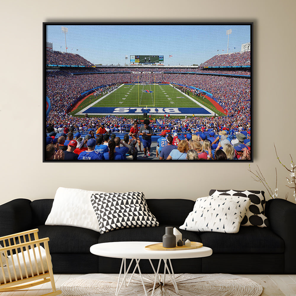 Bills Stadium in New York, Stadium Canvas, Sport Art, Framed Canvas Print Wall Art, Floating Frame