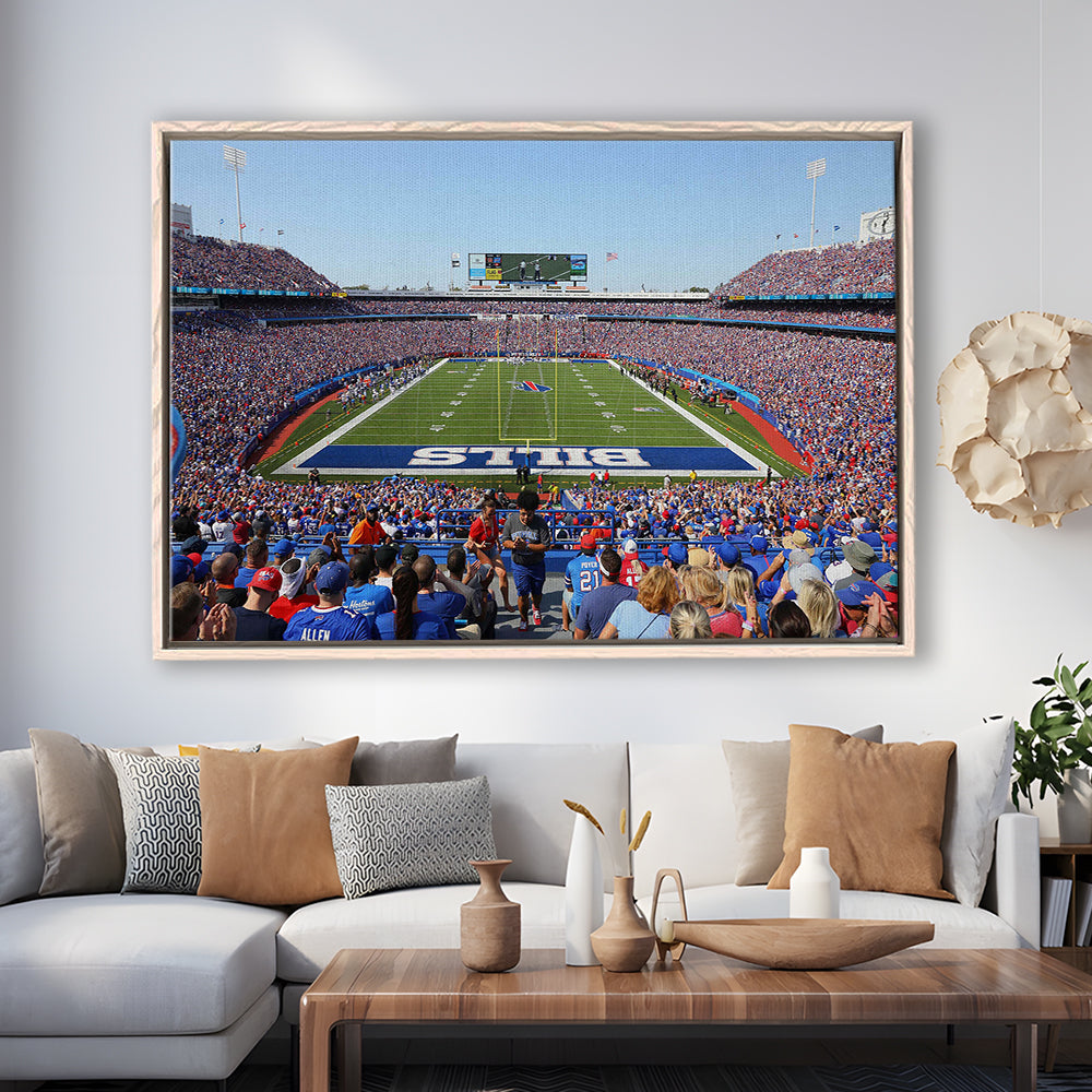 Bills Stadium in New York, Stadium Canvas, Sport Art, Framed Canvas Print Wall Art, Floating Frame