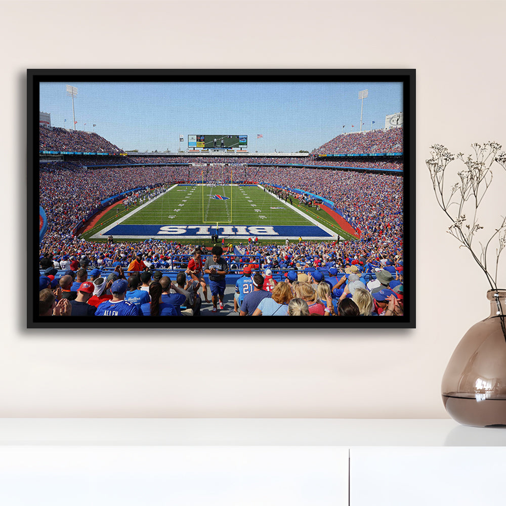Bills Stadium in New York, Stadium Canvas, Sport Art, Framed Canvas Print Wall Art, Floating Frame