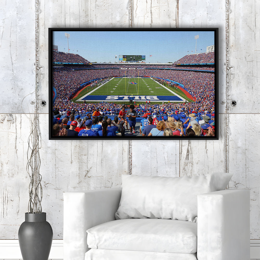 Bills Stadium in New York, Stadium Canvas, Sport Art, Framed Canvas Print Wall Art, Floating Frame