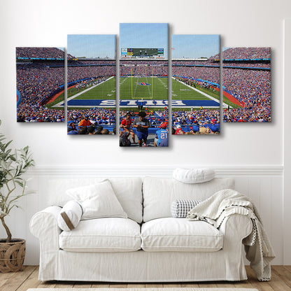Bills Stadium in New York, Stadium Canvas, Sport Art, Gift for him, 5 Panel, Large Canvas, Canvas Print Wall Art