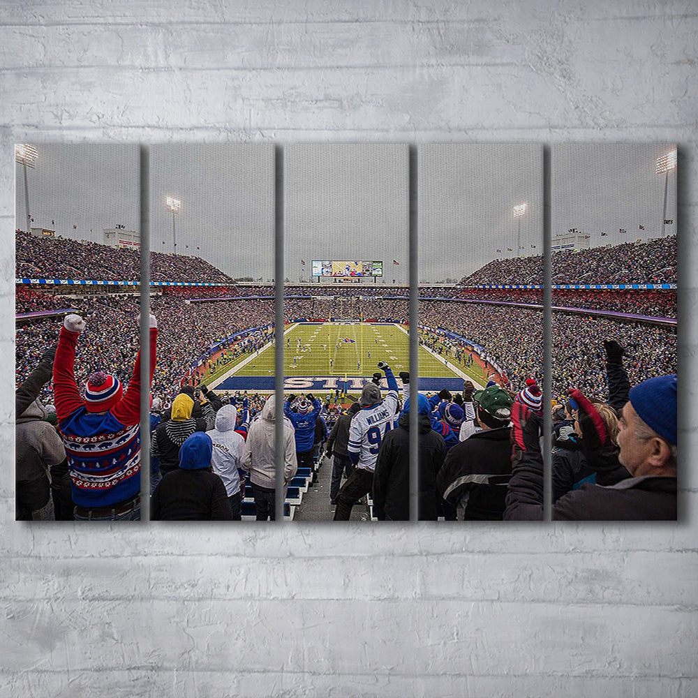 Bills Stadium in Orchard, Stadium Canvas, Sport Art, 5 Panel B, Extra Large Canvas, Canvas Print Wall Art