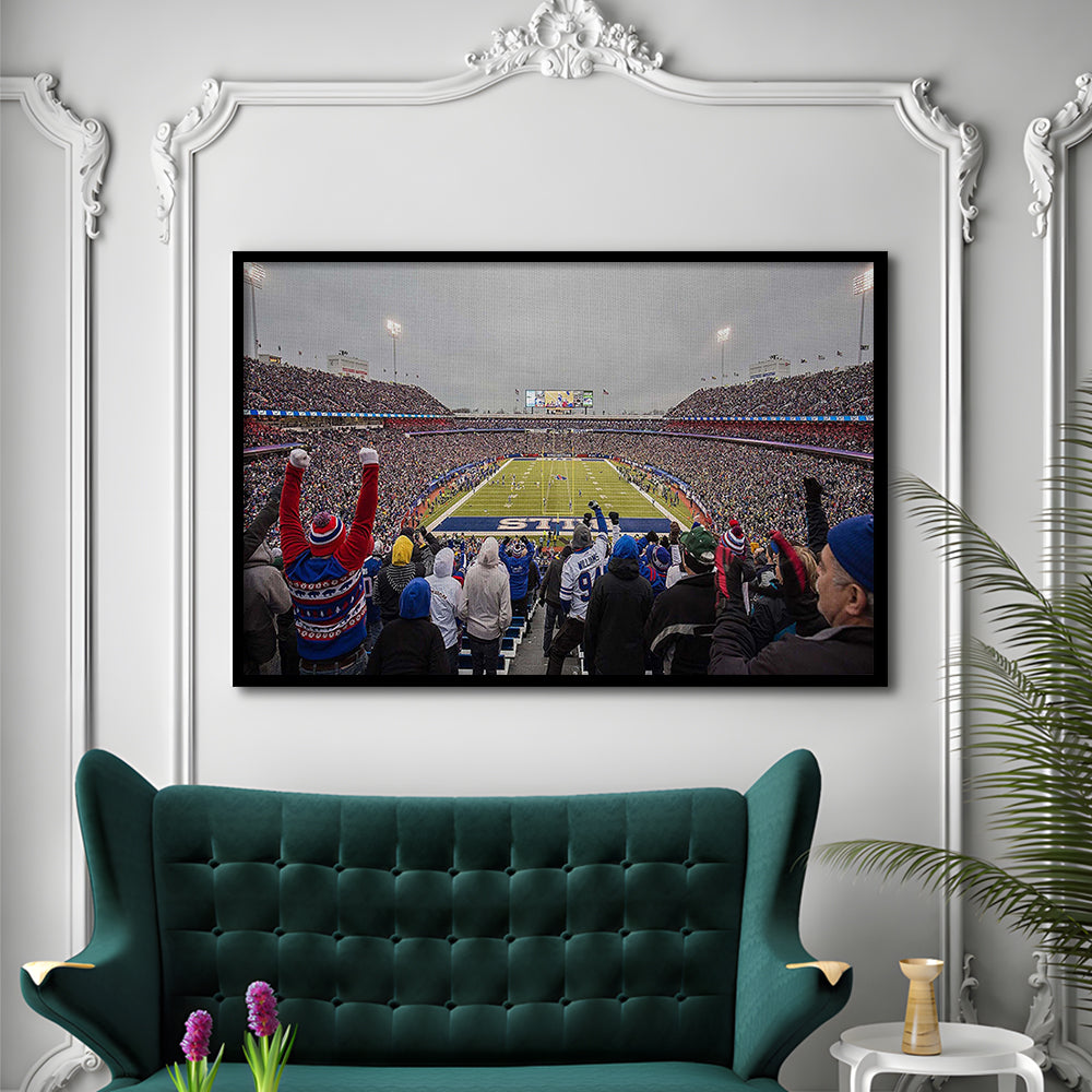 Bills Stadium in Orchard, Stadium Canvas, Sport Art, Gift for him, Framed Art Print Wall Decor, Picture Framed