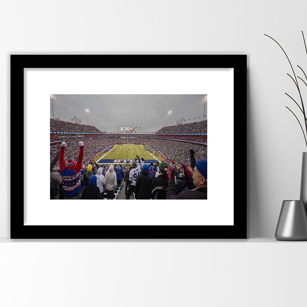 Bills Stadium in Orchard, Stadium Canvas, Sport Art, Gift for him, White Border Framed Art Print Wall Decor