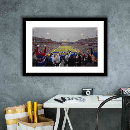 Bills Stadium in Orchard, Stadium Canvas, Sport Art, Gift for him, White Border Framed Art Print Wall Decor