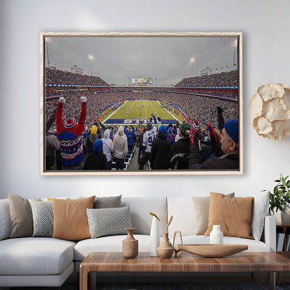 Bills Stadium in Orchard, Stadium Canvas, Sport Art, Framed Canvas Print Wall Art, Floating Frame