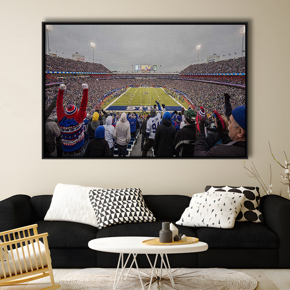 Bills Stadium in Orchard, Stadium Canvas, Sport Art, Framed Canvas Print Wall Art, Floating Frame