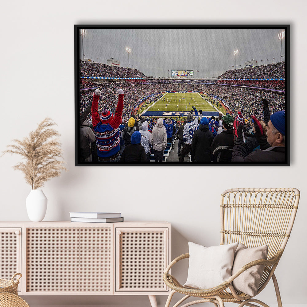 Bills Stadium in Orchard, Stadium Canvas, Sport Art, Framed Canvas Print Wall Art, Floating Frame