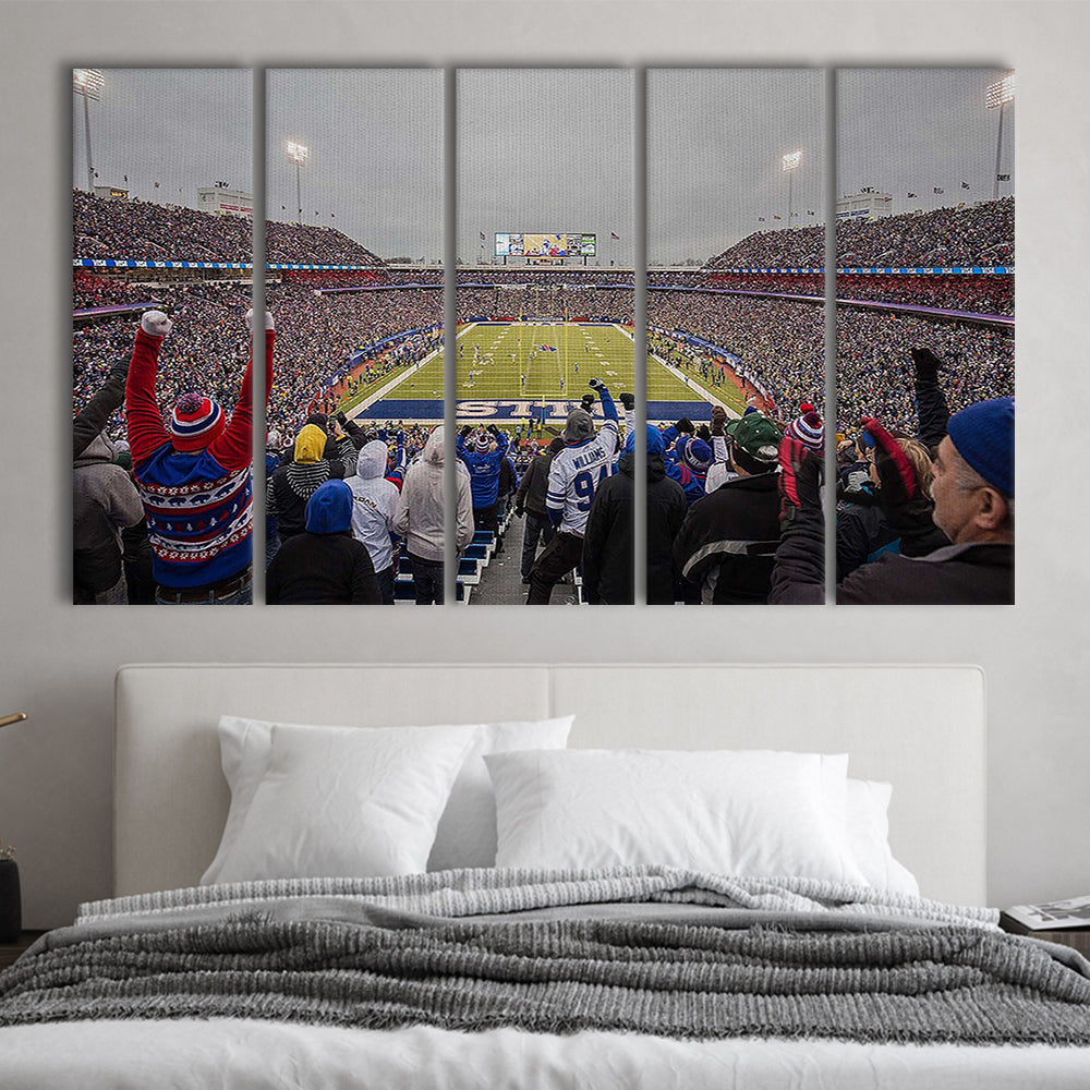 Bills Stadium in Orchard, Stadium Canvas, Sport Art, 5 Panel B, Extra Large Canvas, Canvas Print Wall Art