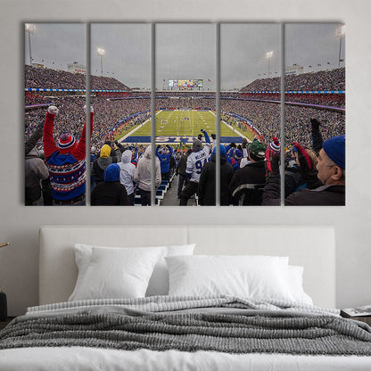 Bills Stadium in Orchard, Stadium Canvas, Sport Art, 5 Panel B, Extra Large Canvas, Canvas Print Wall Art
