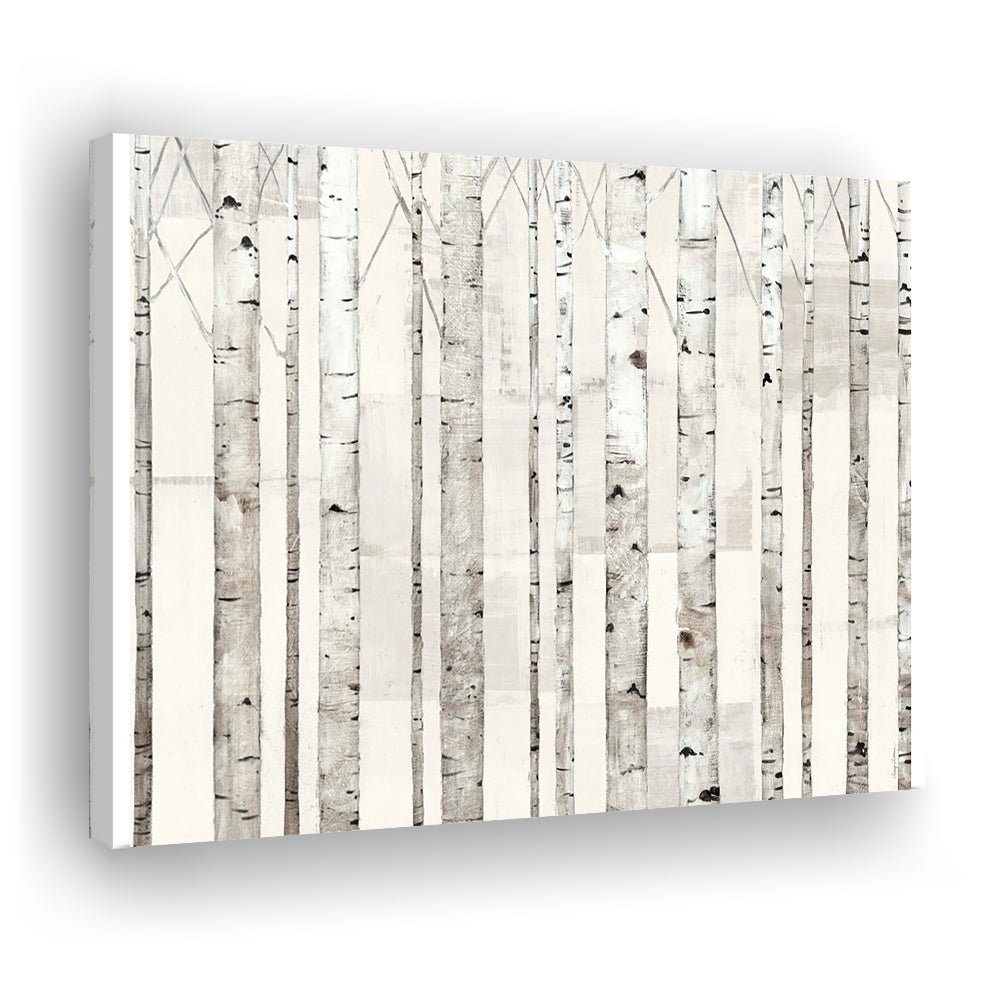 Birch Trees on White Wall Art, Cavas Print Wall Art Hom Decor
