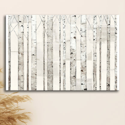 Birch Trees on White Wall Art, Cavas Print Wall Art Hom Decor