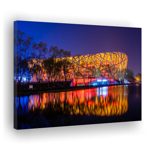 Bird's Nest Beijing Stadium, Stadium Canvas, Sport Art, Gift for him, Man Cave Decor, Art Print, Canvas Print Wall Art