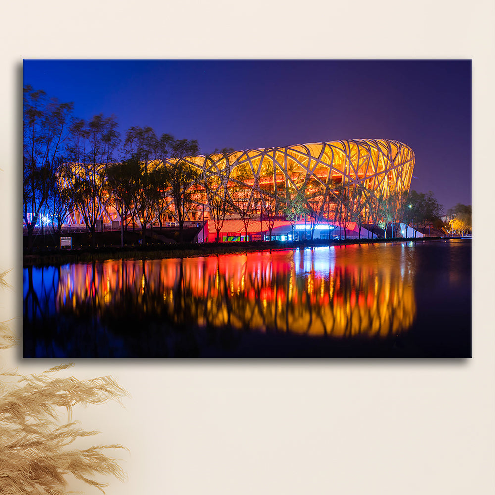 Bird's Nest Beijing Stadium, Stadium Canvas, Sport Art, Gift for him, Man Cave Decor, Art Print, Canvas Print Wall Art