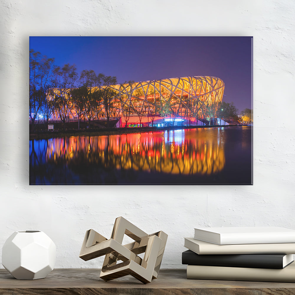 Bird's Nest Beijing Stadium, Stadium Canvas, Sport Art, Gift for him, Man Cave Decor, Art Print, Canvas Print Wall Art