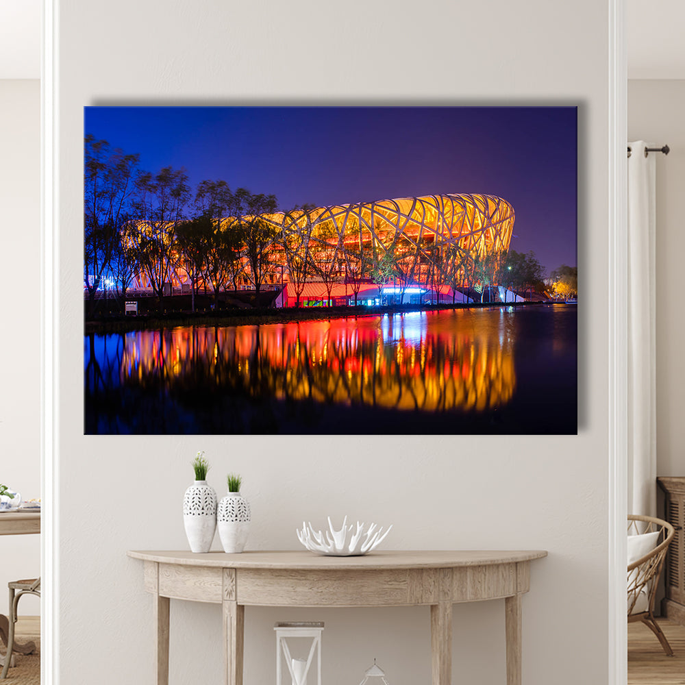 Bird's Nest Beijing Stadium, Stadium Canvas, Sport Art, Gift for him, Man Cave Decor, Art Print, Canvas Print Wall Art