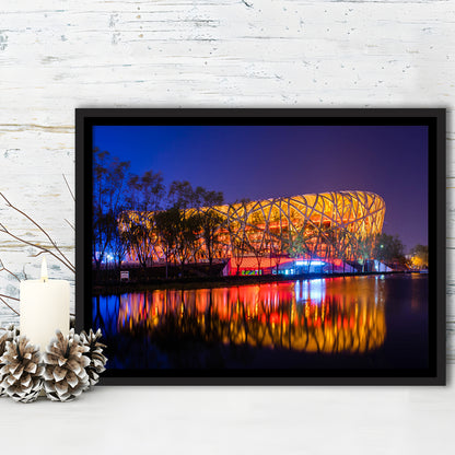 Bird's Nest Beijing Stadium, Stadium Canvas, Sport Art, Framed Canvas Print Wall Art, Floating Frame