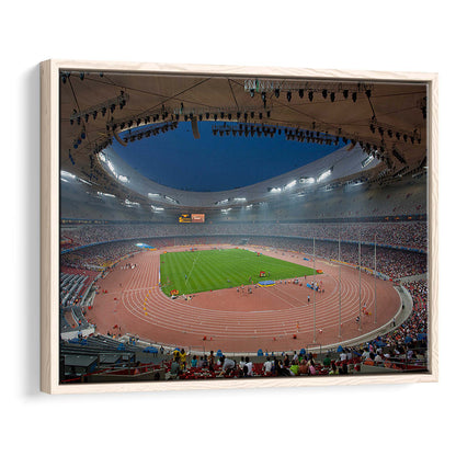 Bird's Nest Olympic Stadium, Stadium Canvas, Sport Art, Framed Canvas Print Wall Art, Floating Frame