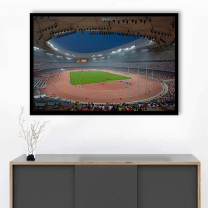 Bird's Nest Olympic Stadium, Stadium Canvas, Sport Art, Gift for him, Framed Art Print Wall Decor, Picture Framed