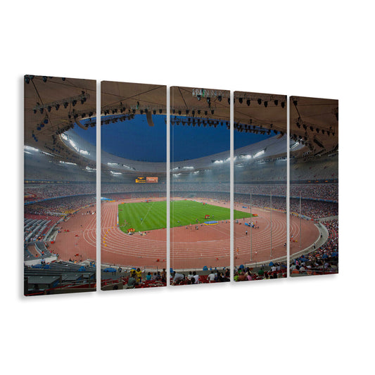 Bird's Nest Olympic Stadium, Stadium Canvas, Sport Art, 5 Panel B, Extra Large Canvas, Canvas Print Wall Art